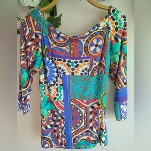 Blumarine Multicolor Geometric Blouse